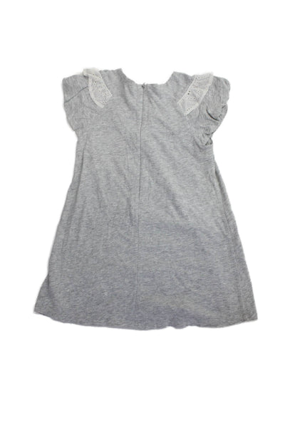 Chloe Toddler Cotton Short Sleeve Lace Trim Casual T-shirt Gray Size 03