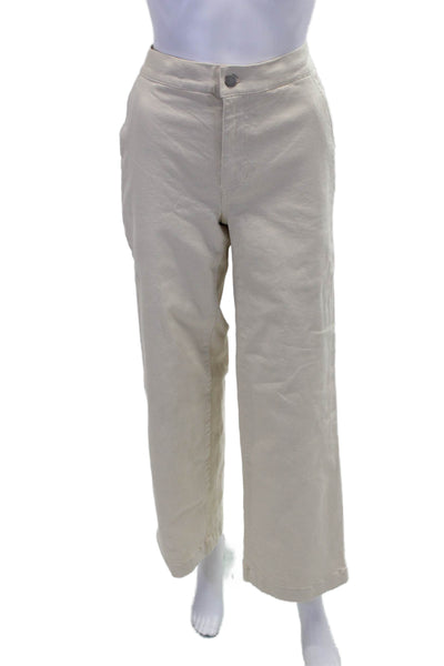Oak + Fort Womens Cotton Wide Leg Elastic Waist Pants Champagne Size S