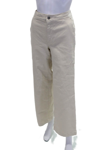 Oak + Fort Womens Cotton Wide Leg Elastic Waist Pants Champagne Size S