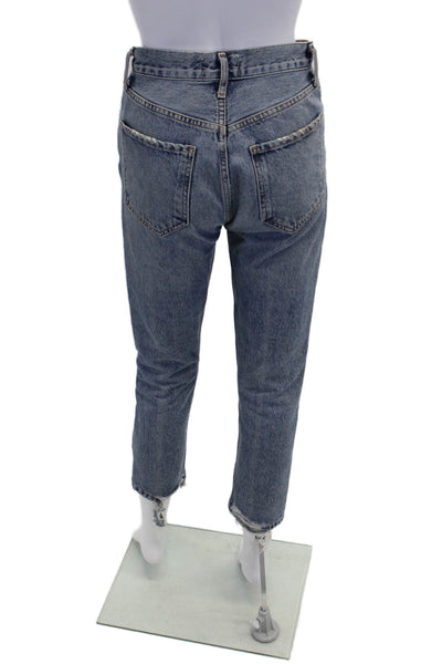 Agolde Women's Button Fly Medium Wash Straight Leg Denim Pants Size 24