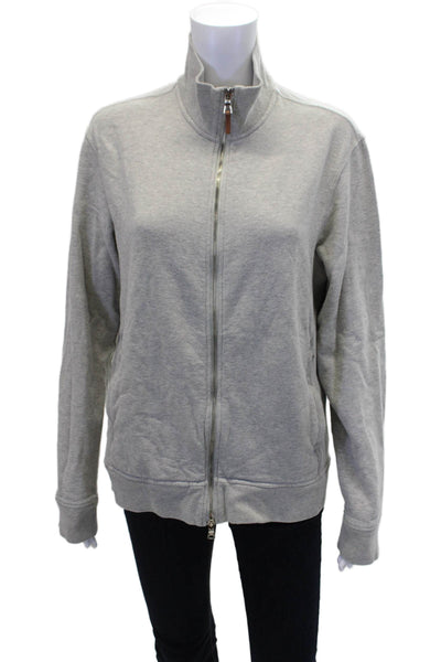 Polo Ralph Lauren Womens Full Zipper Turtleneck Sweater Gray Cotton Size Small