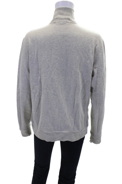 Polo Ralph Lauren Womens Full Zipper Turtleneck Sweater Gray Cotton Size Small