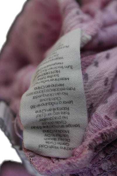 PJ Salvage Womens Printed Ruffle Scoop Neck Sleeveless Top Pajama Set Pink Sz S