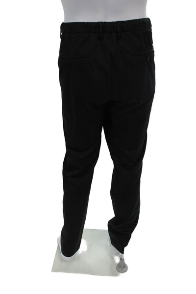 Oeko-Tex Mens Drawstring Flat Front Straight Leg Pants Solid Black Size 36X34