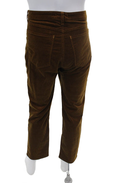 Monfrere Mens Cotton Blend Velvet Flat Front Straight Leg Pants Brown Size 36