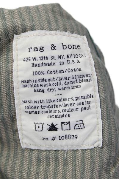 Rag & Bone Mens Zip Up Straight Leg Khaki Pants Blue Cotton Size 33