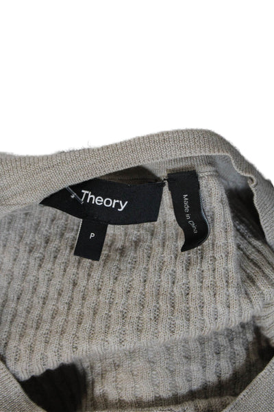 Theory Womens Linen Scoop Neck Half Sleeve Casual Knit Top Nude Size S