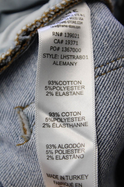 Frame Womens Zip Button High Waisted Straight Denim Jeans Blue Size EUR 26