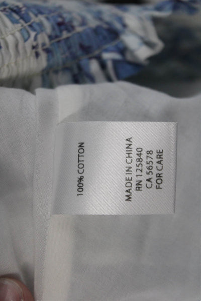 Intermix Women's Smocked Waist Ruffle Lined Tiered Mini Skirt Floral Size P