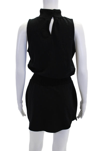 Sundays Womens Turtleneck Sleeveless Sweatshirt Dress Black Size Small