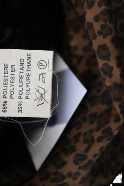 Bottega Veneta Womens Button Front Leopard Reversible Jacket Brown Black Medium