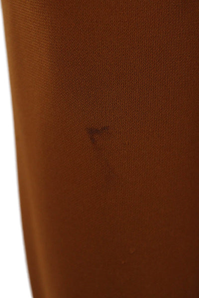 Nicholas Women's Asymmetrical Ruched Slit Hem Maxi Dress Brown Size 6