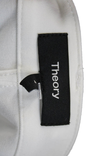 Theory Womens Zipper Fly Mid Rise Flare Cropped Trouser Pants White Size 4