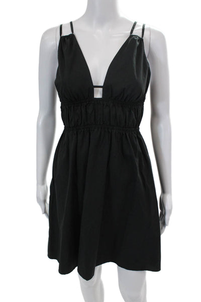 Rails Womens Spaghetti Strap V Neck Knee Length Shift Dress Black Size Small