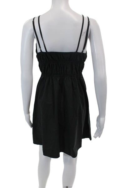 Rails Womens Spaghetti Strap V Neck Knee Length Shift Dress Black Size Small