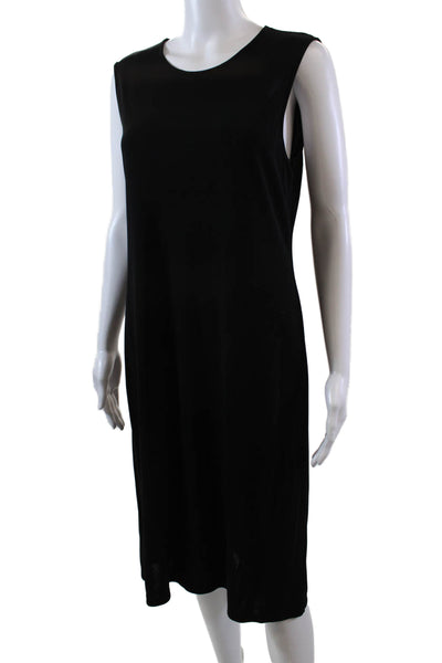 DKNY Women's Sleeveless Round Neck Mini Shift Dress Black Size L