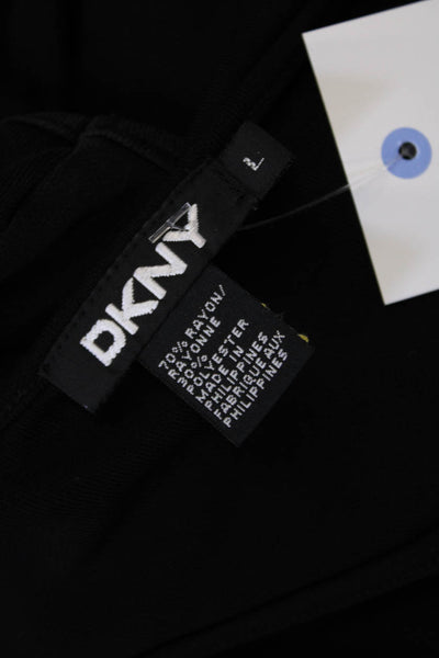 DKNY Women's Sleeveless Round Neck Mini Shift Dress Black Size L