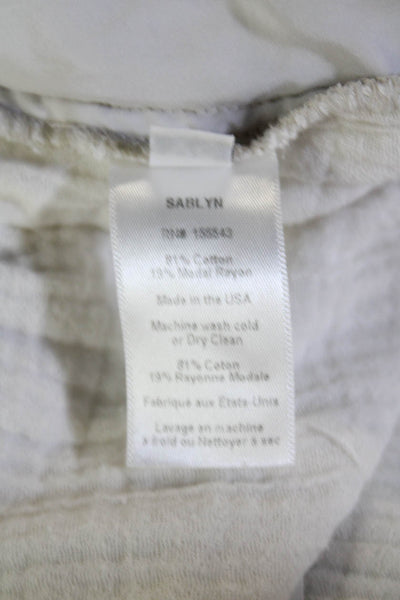 Sablyn Womens Textured Cotton Elastic Waistband Lined Pants White Size XS