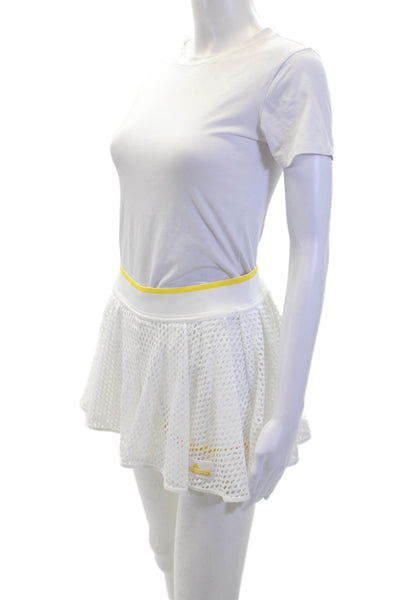 Stella McCartney Womens Textured Elastic Waistband Lined Skirt White Size S