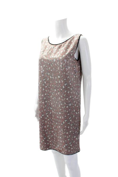 Just Cavalli Womens Textured Sleeveless V-neck Sequence Dress Red Size EUR 46