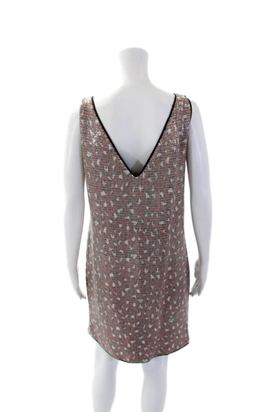 Just Cavalli Womens Textured Sleeveless V-neck Sequence Dress Red Size EUR 46