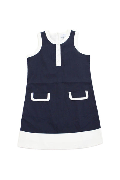 CZ Carolina Zapf Womens Sleeveless Round Neck Zippered Tank Dress Blue Size 12