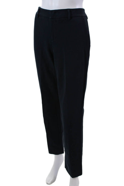 Vince Womens Cotton Zippered Pocketed Straight Leg Trousers Blue Size 8