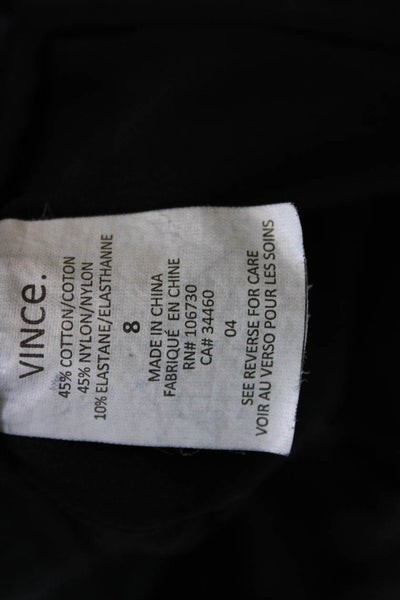 Vince Womens Cotton Zippered Pocketed Straight Leg Trousers Blue Size 8