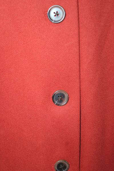 J Crew Collection Womens Button Back Crew Neck Sweater Orange Wool Size XS