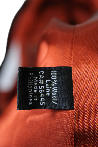 J Crew Collection Womens Button Back Crew Neck Sweater Orange Wool Size XS