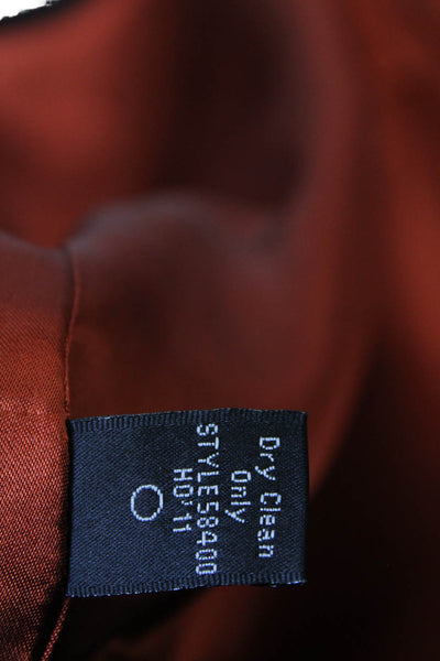 J Crew Collection Womens Button Back Crew Neck Sweater Orange Wool Size XS