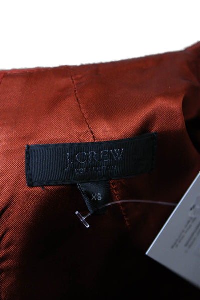 J Crew Collection Womens Button Back Crew Neck Sweater Orange Wool Size XS