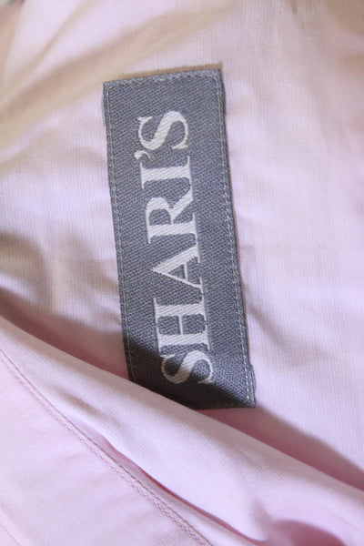 Sharis Place Womens Button Front Long Sleeve Collared Oxford Shirt Pink IT 44