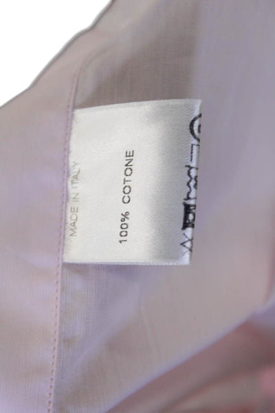 Sharis Place Womens Button Front Long Sleeve Collared Oxford Shirt Pink IT 44