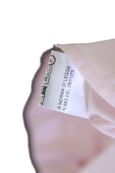 Sharis Place Womens Button Front Long Sleeve Collared Oxford Shirt Pink IT 44