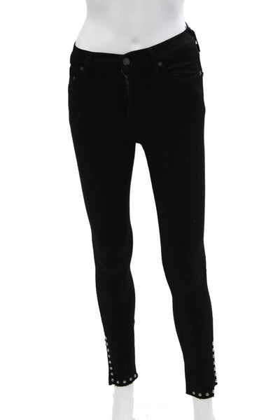 Citizens of Humanity Women's High Waist Studs Skinny Denim Pants Black Size 25