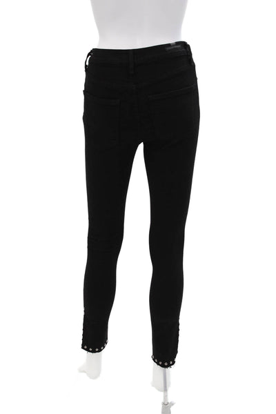 Citizens of Humanity Women's High Waist Studs Skinny Denim Pants Black Size 25