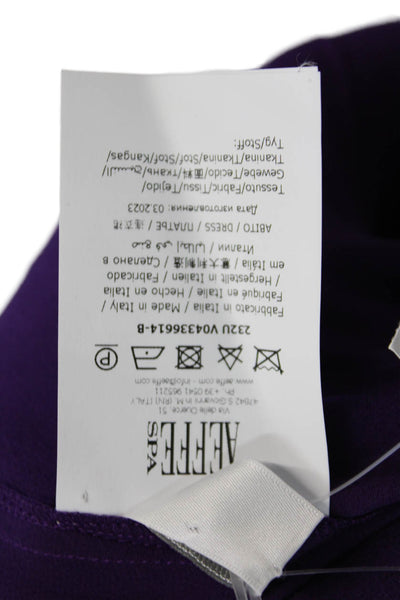 Aeffe Womens Lace Texture Trim One Shoulder Leg Slit Maxi Dress Purple Size 10