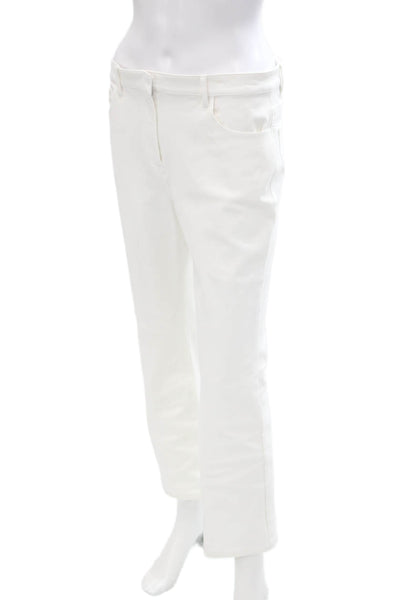 Theory Womens Cotton Pull-On Bootcut Casual Mid-Rise Pants White Size 6