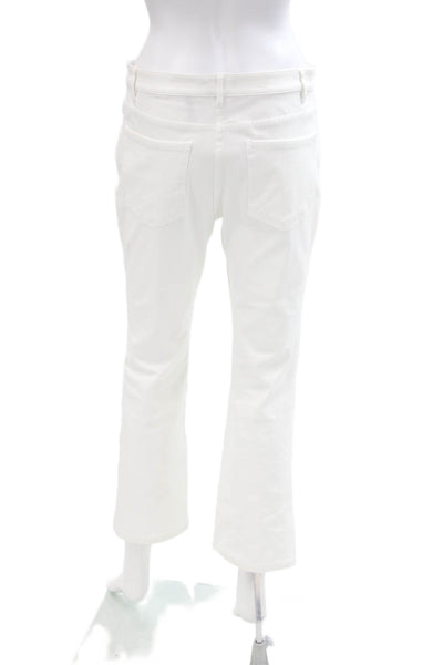 Theory Womens Cotton Pull-On Bootcut Casual Mid-Rise Pants White Size 6