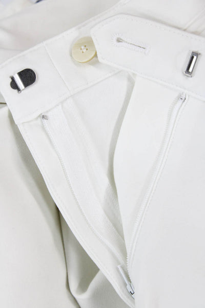 Theory Womens Cotton Pull-On Bootcut Casual Mid-Rise Pants White Size 6