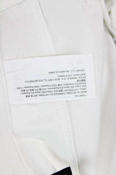 Theory Womens Cotton Pull-On Bootcut Casual Mid-Rise Pants White Size 6