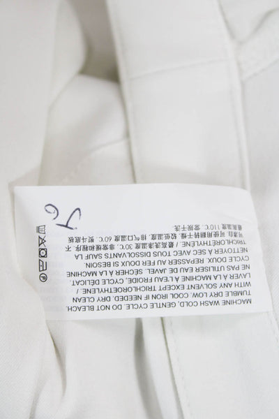 Theory Womens Cotton Pull-On Bootcut Casual Mid-Rise Pants White Size 6