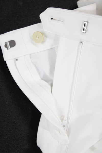 Theory Womens Cotton Zippered Bootcut Mid-Rise Pants Solid White Size 6