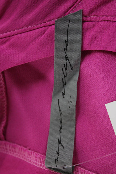 Raquel Allegra Womens Short Sleeve V Neck Full Length Maxi Dress Pink Size 3