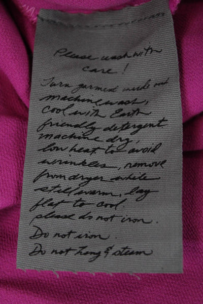 Raquel Allegra Womens Short Sleeve V Neck Full Length Maxi Dress Pink Size 3