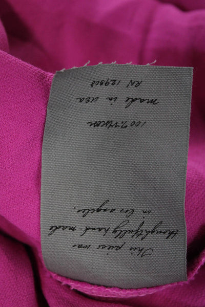 Raquel Allegra Womens Short Sleeve V Neck Full Length Maxi Dress Pink Size 3