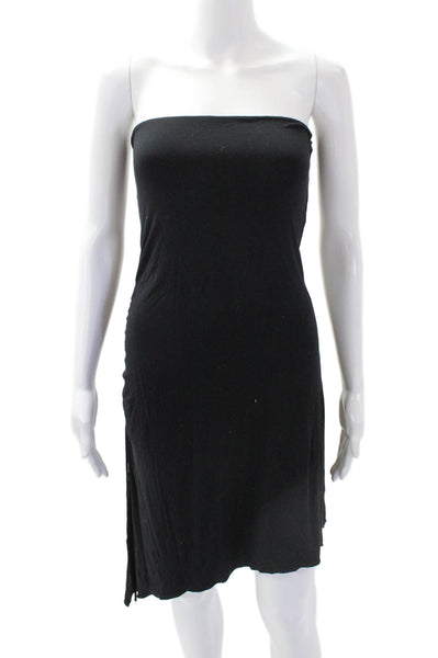 Indah Womens Liza Stretch Strapless Sleeveless Mini Asymmetric Dress Black Size
