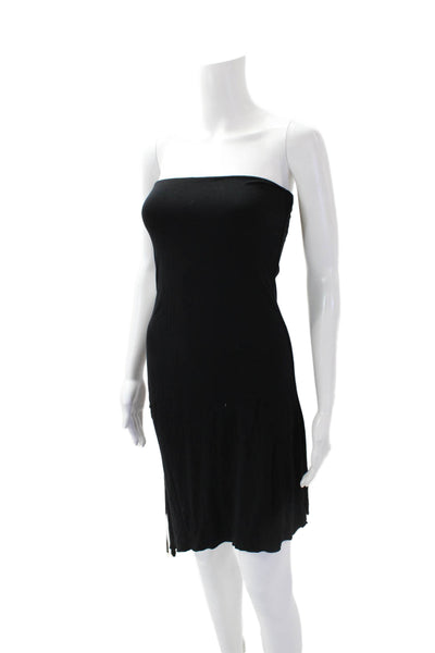 Indah Womens Liza Stretch Strapless Sleeveless Mini Asymmetric Dress Black Size