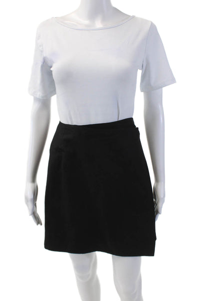 COS Women's Button Closure Lined Wrap Mini Skirt Black Size S